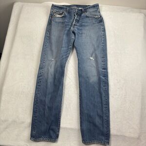 VTG Levi's 501 Button Fly Blue Denim Jeans Men's Waist 34" x 36" Inseam 32"x33"